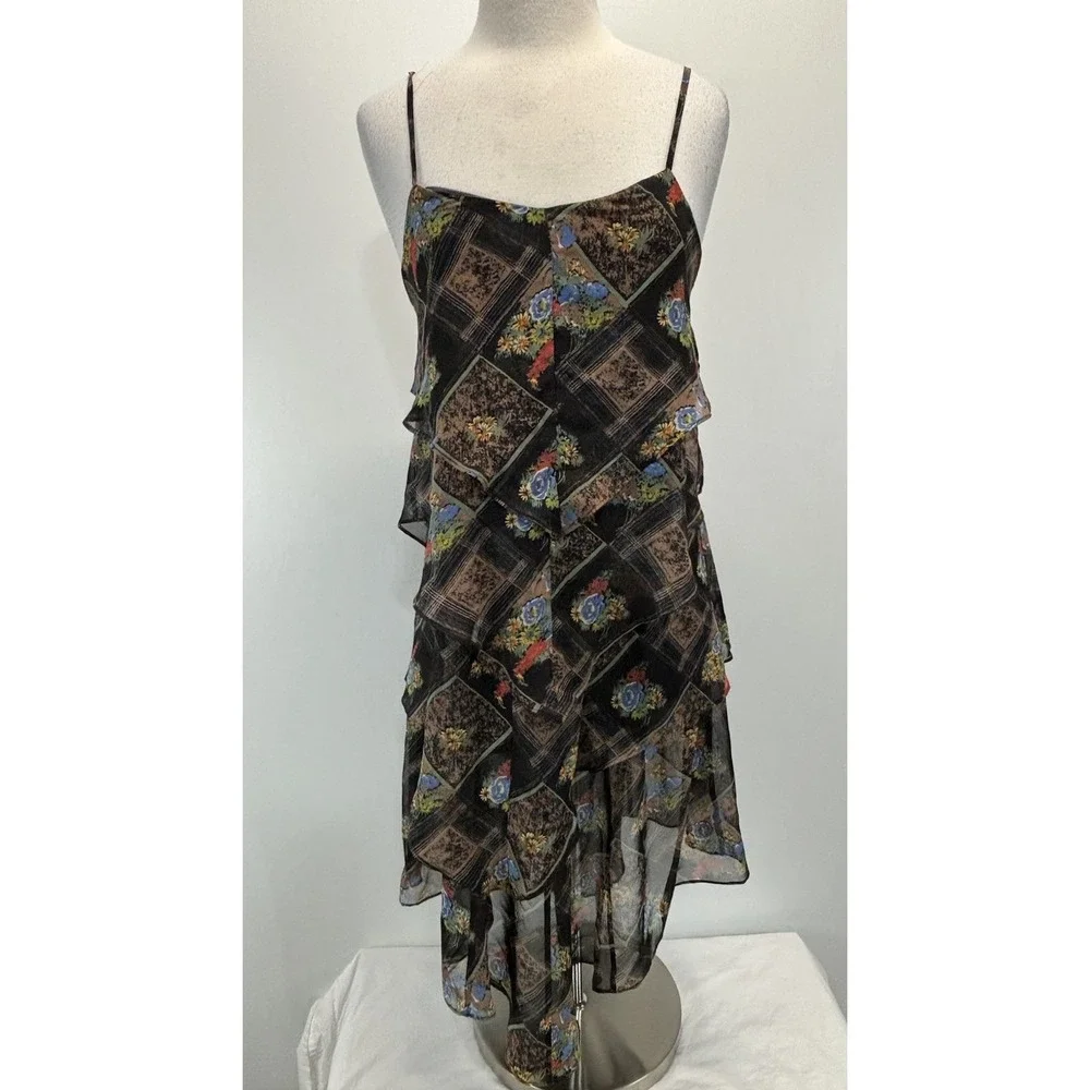 Free People Daisy Chain Dress Size 4 Layered Flowy Boho Tiered Fairy Sheer Flowy